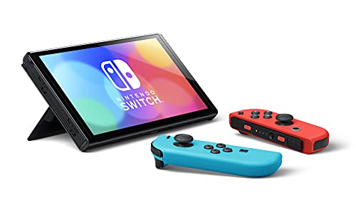 Nintendo Kapcsoló – OLED Modell w/Neon Piros & Neon Kék Joy-Con (Felújított)