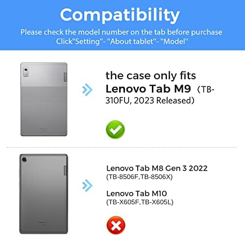 CoBak esetben a Lenovo 9.0 Hüvelykes Tab M9 2023 1rd Gen, Vékony bírja a Nehéz Vissza Shell Védő Smart Cover tok Lenovo Lap