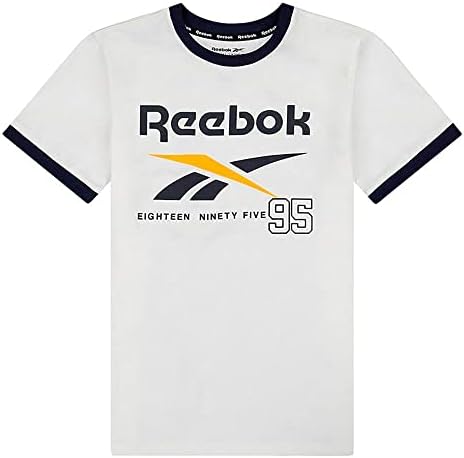 Reebok Fiú Klasszikus Rövid Ujjú Logó Sleeve T-Shirt, Fehér, S(8)