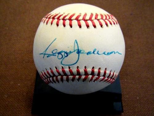 Reggie Jackson New York Yankees Hof Aláírt Auto Vintage Oal Játék Baseball Szövetség - Dedikált Baseball