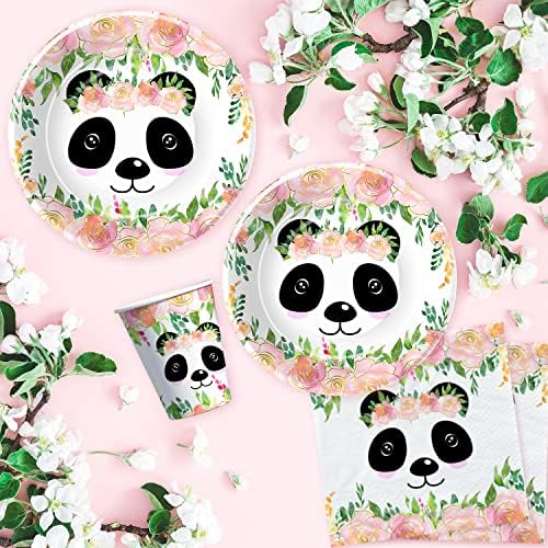 HIPVVILD Panda Születésnapi Party Kellékek, A Lányok - Panda Parti Dekoráció Étkészlet A Szülinapi & Baba Zuhany, Vacsora