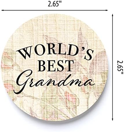 A világ Legjobb Nagymama Virágos Rózsaszín 2,75 x 2.75 Kerámia Kocsi Alátétek Csomag 2