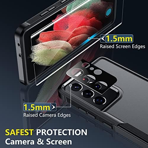 SPIDERCASE Célja a Galaxy S21 Ultra Esetben, [10 FT Katonai Csepp Védelem],2 Csomag [Soft Screen Protector + Kamera Lencséjét