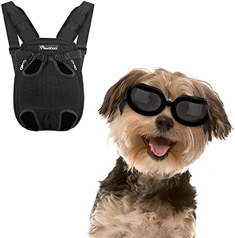 Pawaboo Kisállat Hordozó Hátizsák XL Méret Fekete-Állítható Kis Kutya Szemüveg