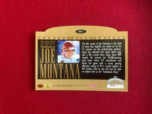 Sport Emlékek 1995,Joe Montana (Felső szint) Limited Edition 3 x 5 Kártya (Szűkös/Vintage) - Aláíratlan Labdarúgó Kártyák