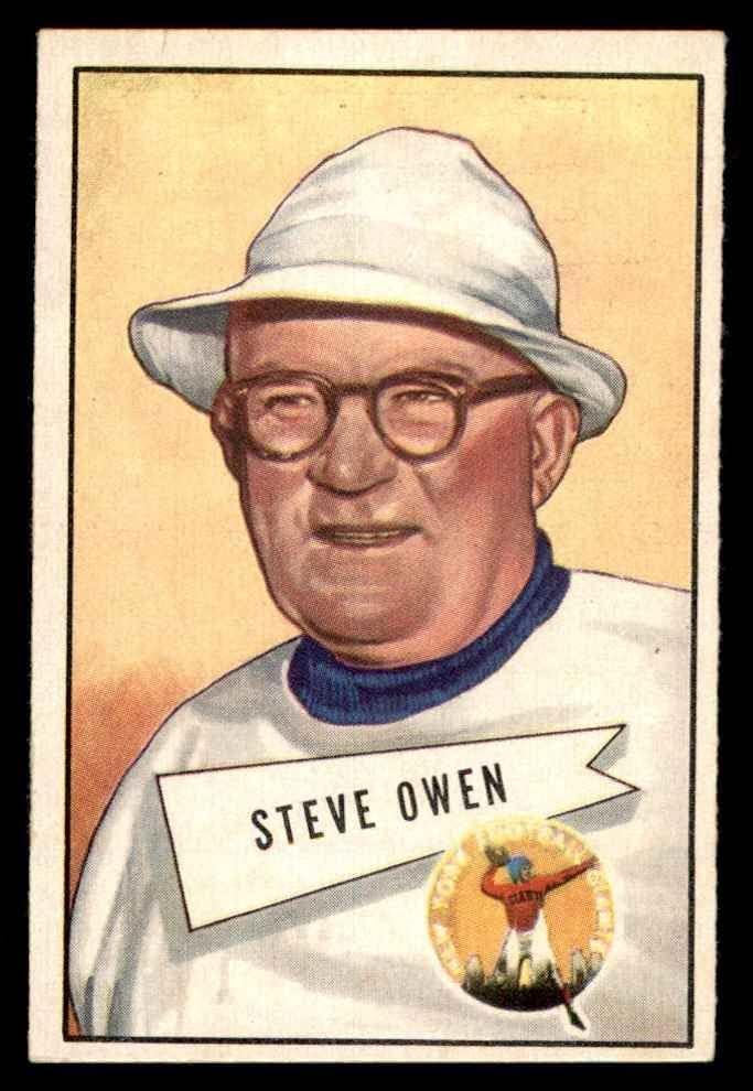 1952 Bowman Kis 4 Steve Owen New York Giants-FB (Foci Kártya) VG Óriások-FB Phillips