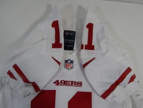 -ban a San Francisco 49ers Quinton Patton 11 Játék Kiadott Fehér Jersey DP16494 - Aláíratlan NFL Játék Használt Mezek