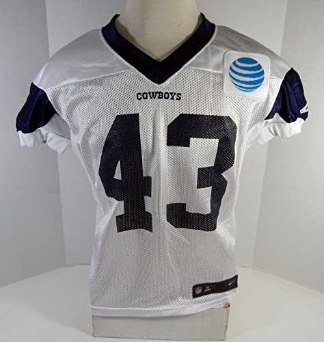 2015 Dallas Cowboys 43 Játék Kiadott Fehér Gyakorlat Jersey DP18928 - Aláíratlan NFL Játék Használt Mezek