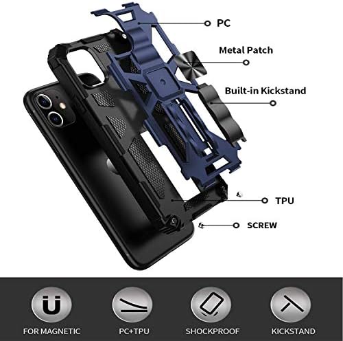 A Moto G Stylus 5G 2021 Esetben HD Képernyő Védő [2 Csomag], Beépített Mágneses Állvány, Katonai Hibrid, nagy teherbírású