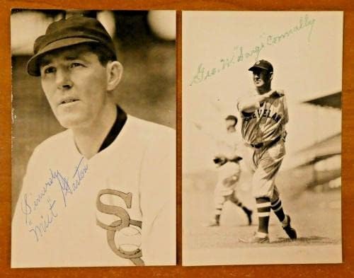 Sok 10 Aláírt George Burke Eredeti Baseball Képeslapok 1940-es években a HOFers - Dedikált Baseball