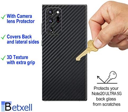Megjegyzés: 20 Ultra Bőr Wrap 3M Fólia Védő Hátsó Üveg Kompatibilis Galaxy Note 20 Ultra - Bőr Matrica 3D (Carbon Fiber)