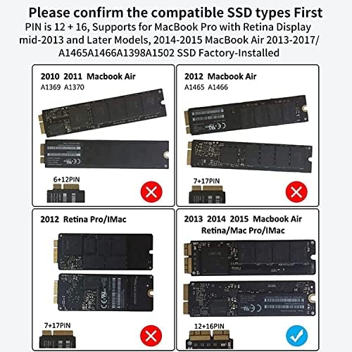 ACASIS USB-C 3.0 MacBook SSD Burkolat Apple 12+16 Retina kijelzős 2013 Közepétől, majd Később Modellek,MacBook Pro 2014-2015