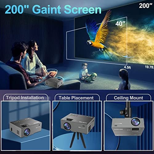 GINCSRI Mini Projektor iPhone HD 1080P Videó projektorok 9500 Lumen 200 házimozi Projektor Kis Hordozható TV proyector portatil