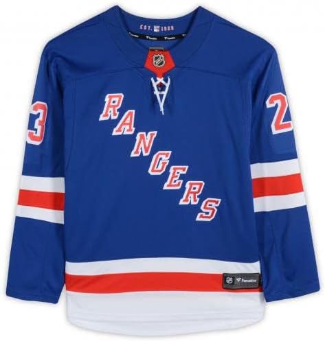Adam Fox New York Rangers Dedikált Kék Fanatikusok Szakadár Jersey - Dedikált NHL-Mezek