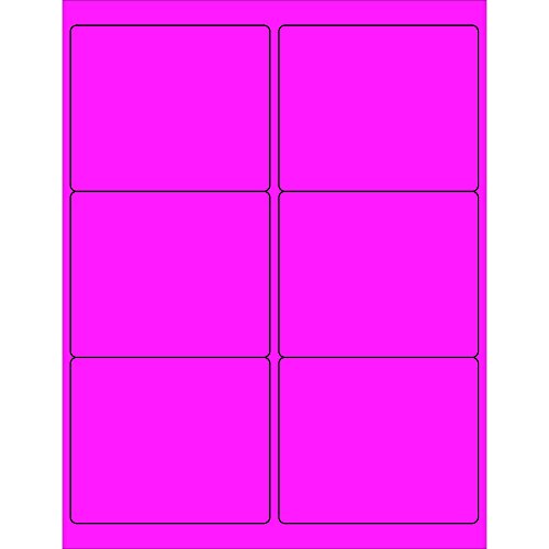 Aviditi Szalag Logika 4 x 3 1/3 Fluoreszkáló Rózsaszín Szállítási Cím, Címkék, Laser & Tintasugaras Nyomtatók, Tartós Ragasztó,